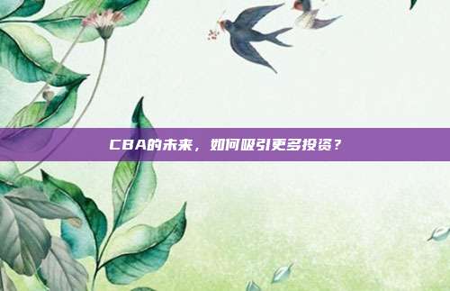 CBA的未来，如何吸引更多投资？