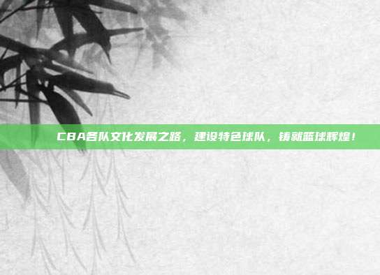 🌈 CBA各队文化发展之路，建设特色球队，铸就篮球辉煌！